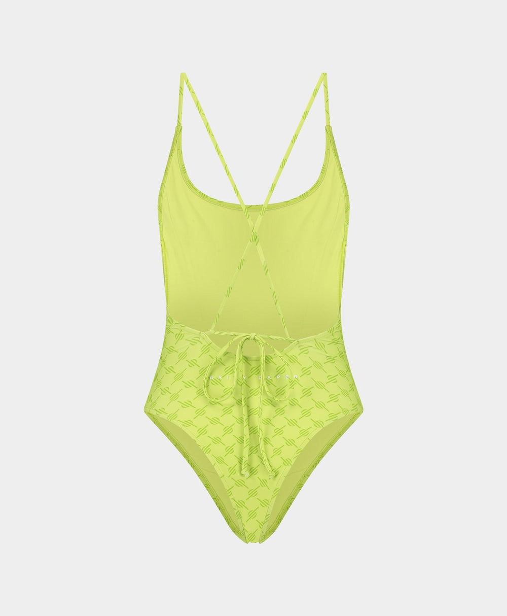 DP - Daiquiri Green Reya Monogram Swimsuit - Packshot - Rear