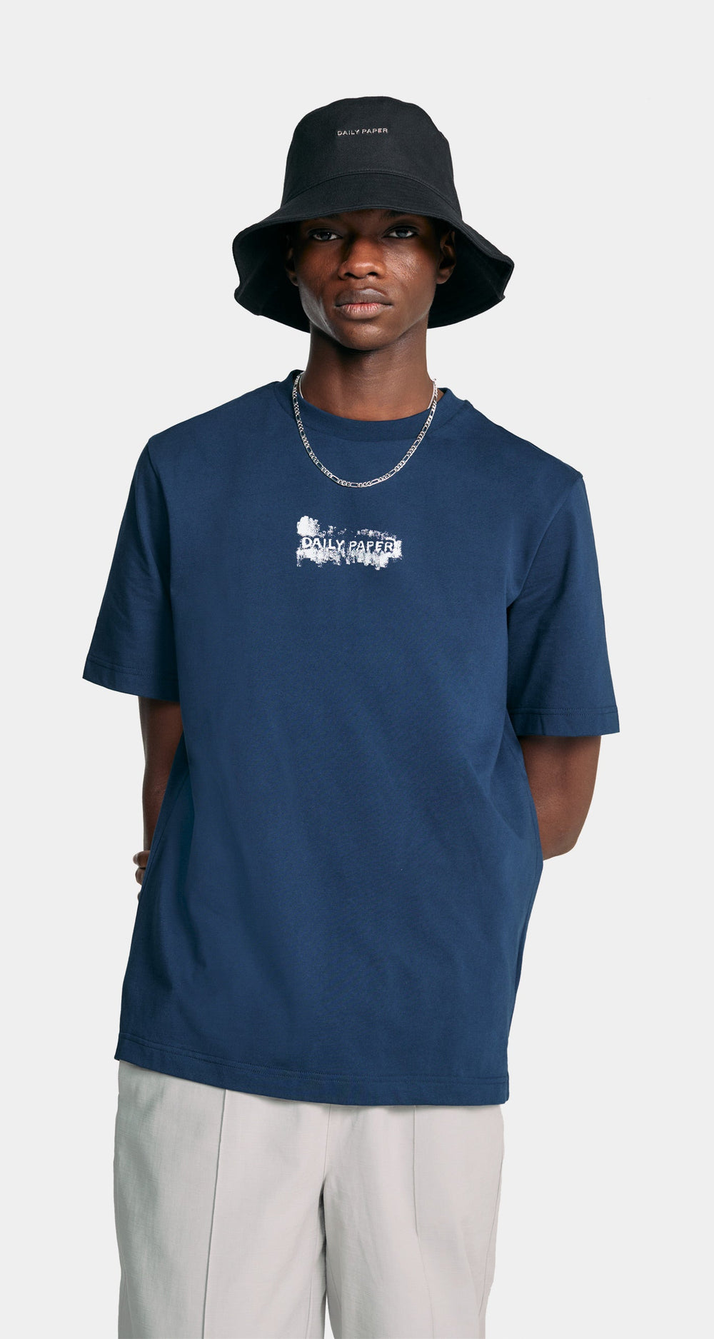 DP - Peagant Blue Scratch Logo T-Shirt - Men - Rear