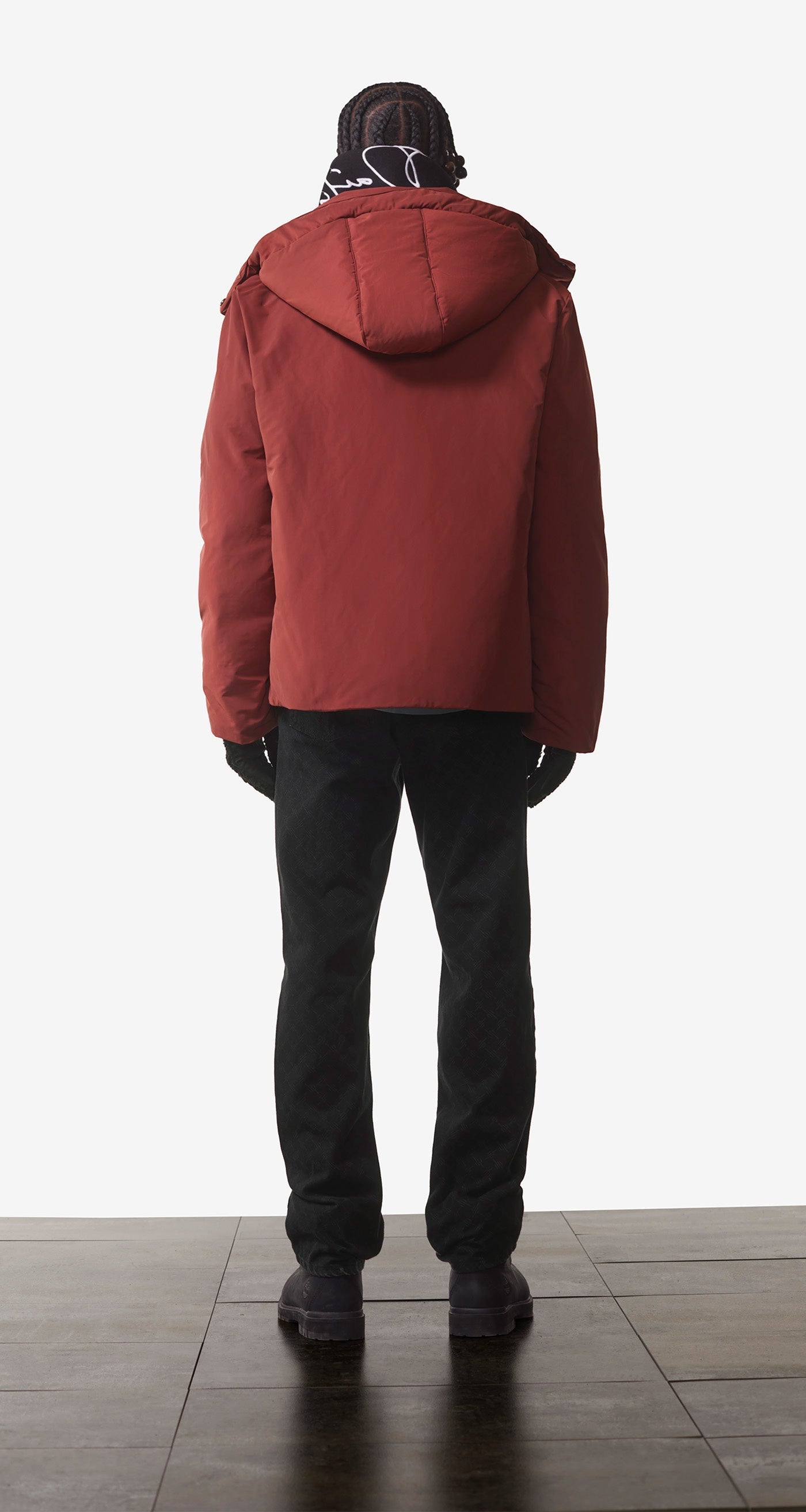 DP- Fiery Brick Red Nuraz Puffer Jacket - Men - Rear