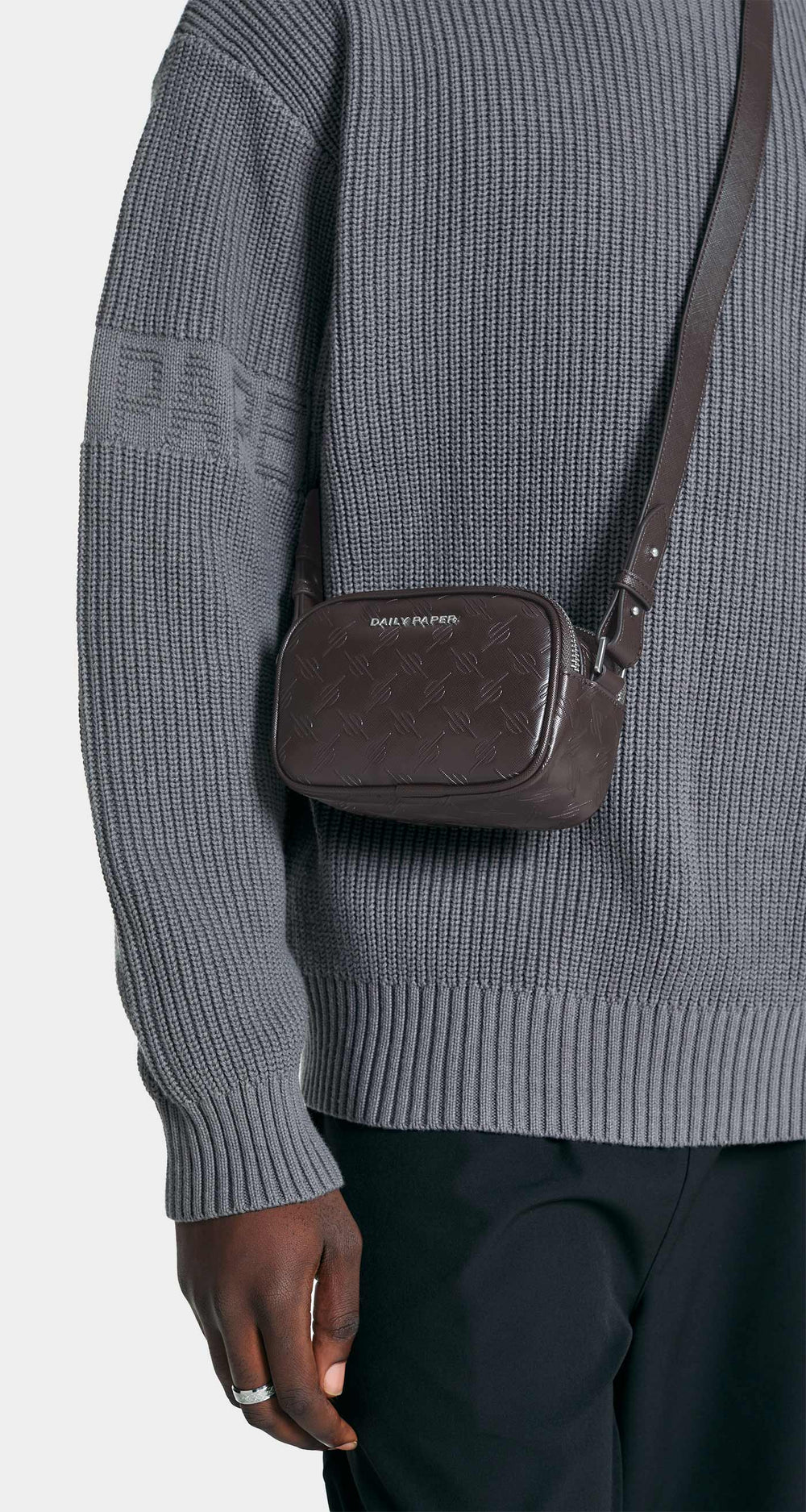 DP - Dark Brown May Monogram Bag - Modelshot - men - front