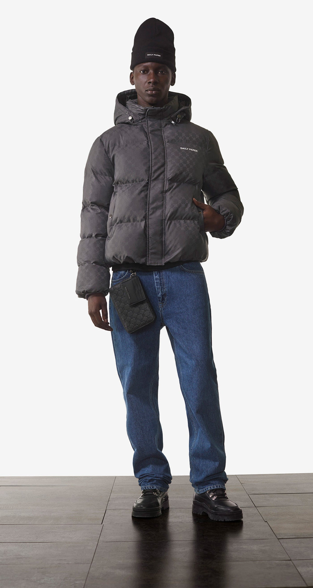 DP - Grey Navan Puffer Jacket - Men - Front Rear