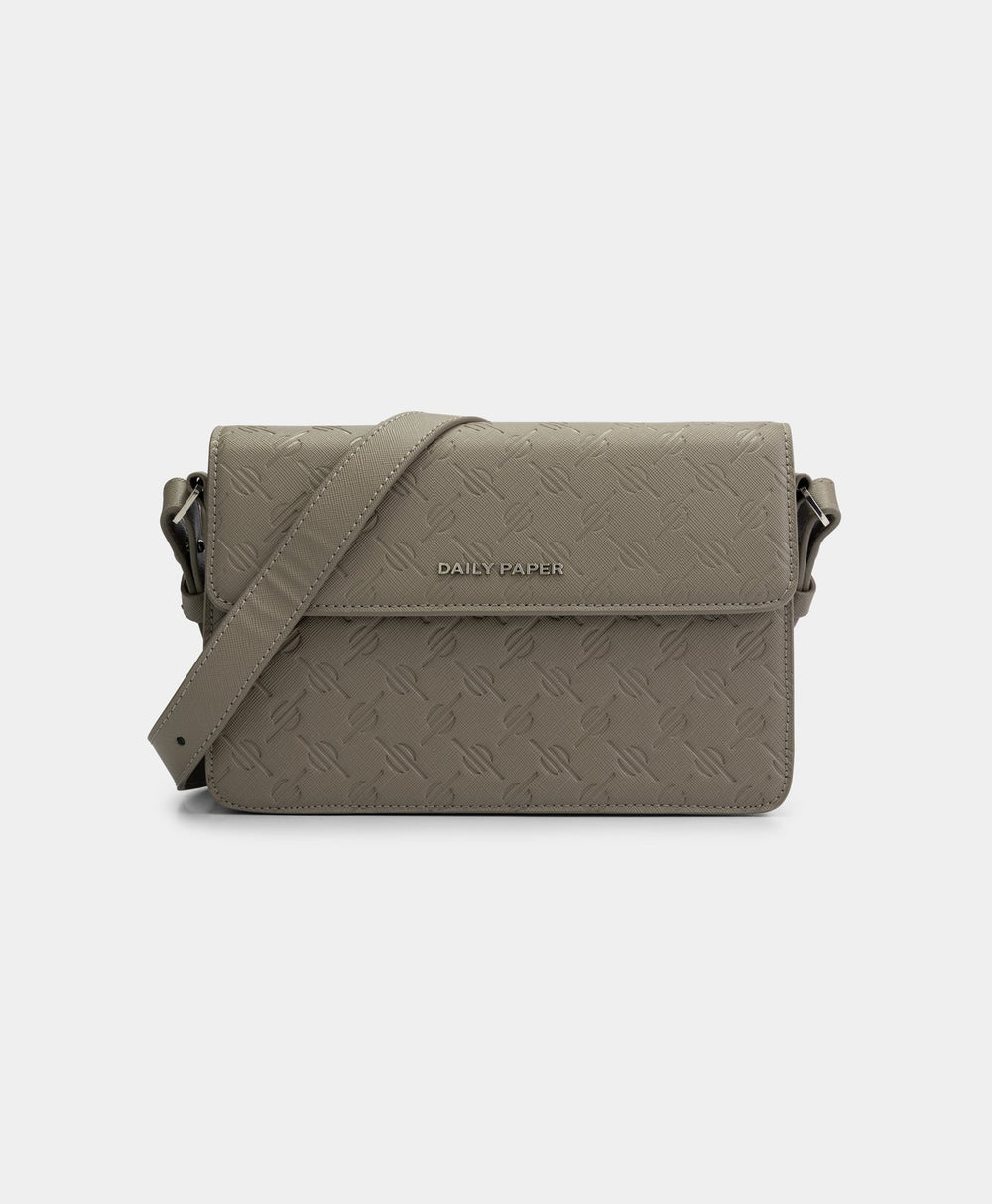 DP - Taupe Grey Meru Monogram Bag - Packshot - Front 