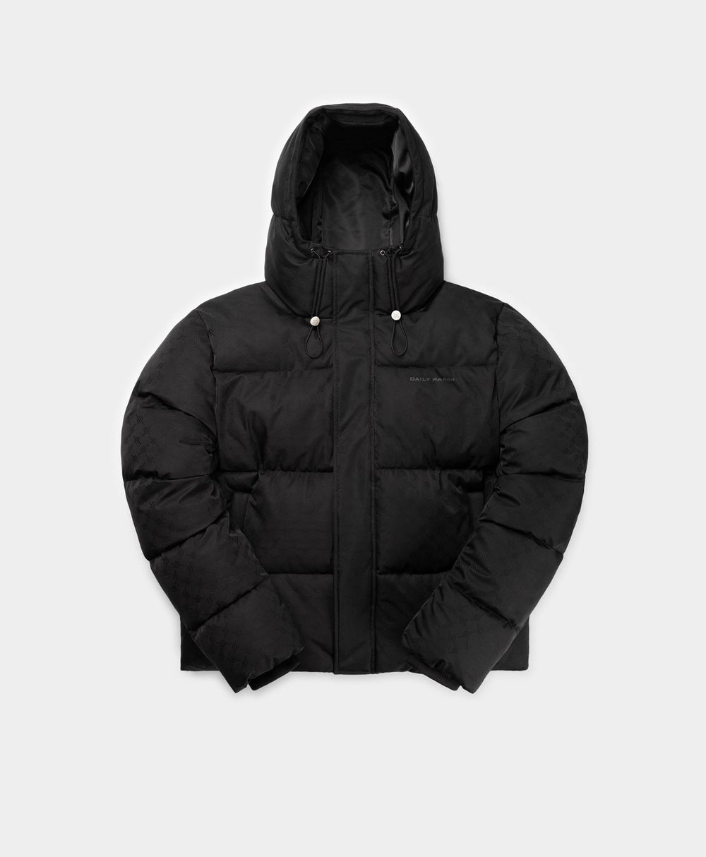 DP - Black Monogram Puffer Jacket - Packshot - front 