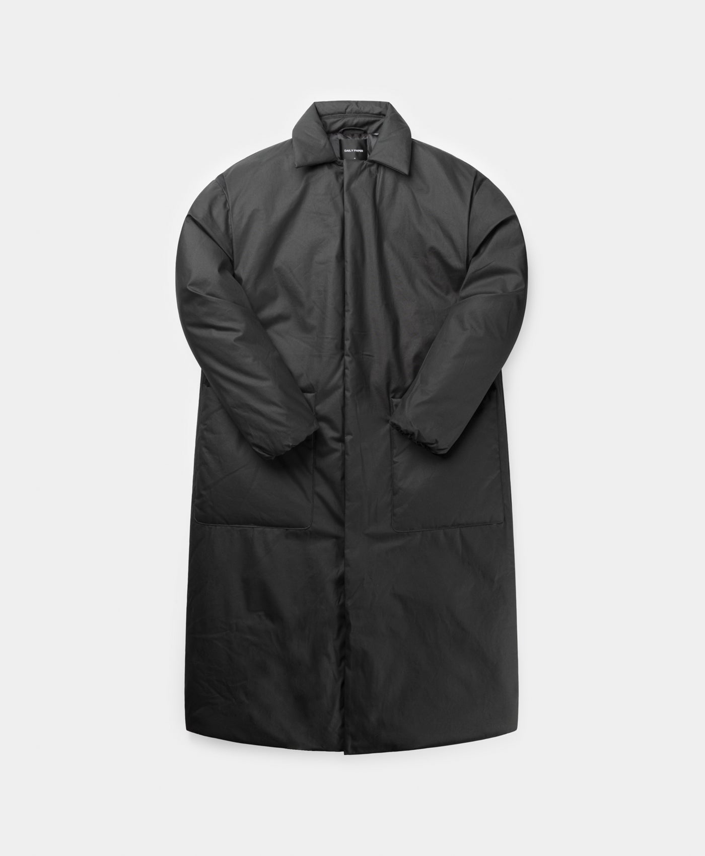 DP - Jet Black Rano Puffer Coat - Packshot - front 