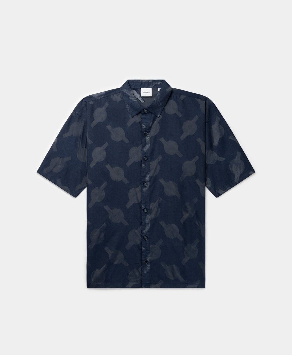 DP - Pageant Blue Salim Relaxed Shirt - Packshot - Front