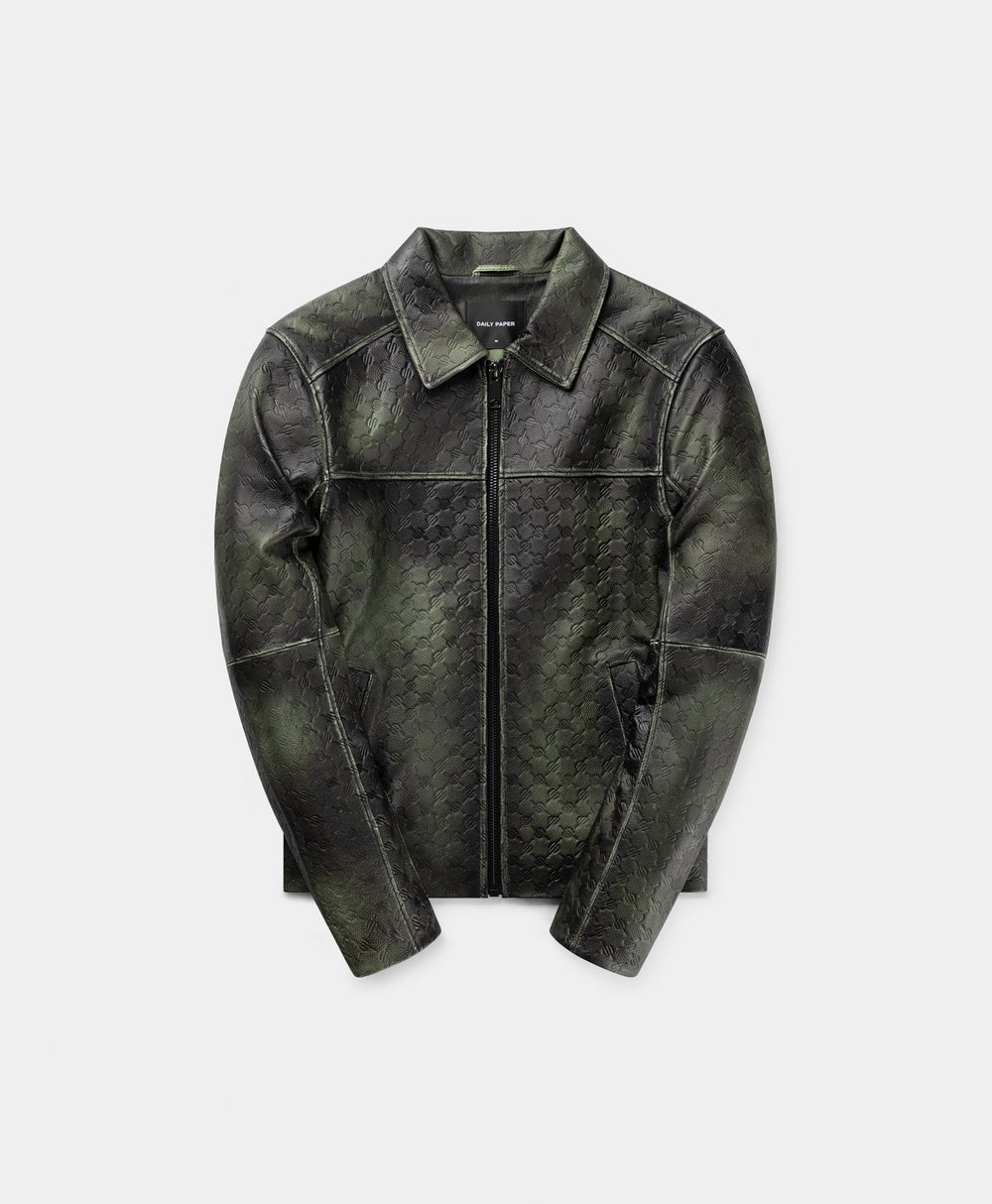 DP - Cardamon Green Silence Monogram Leather Jacket - Packshot - front 