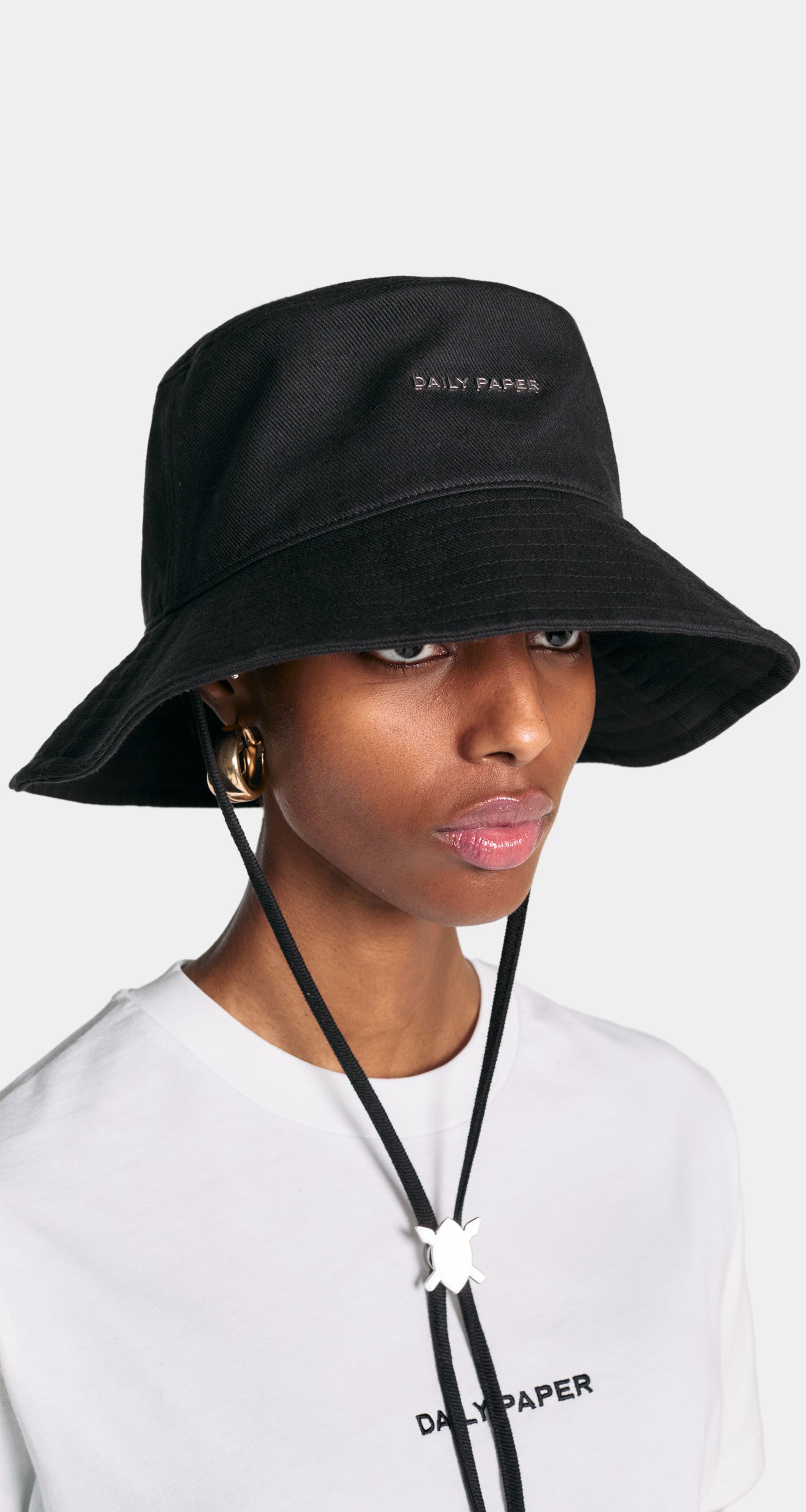 DP - Black Niu Bucket Hat - Wmn - Front