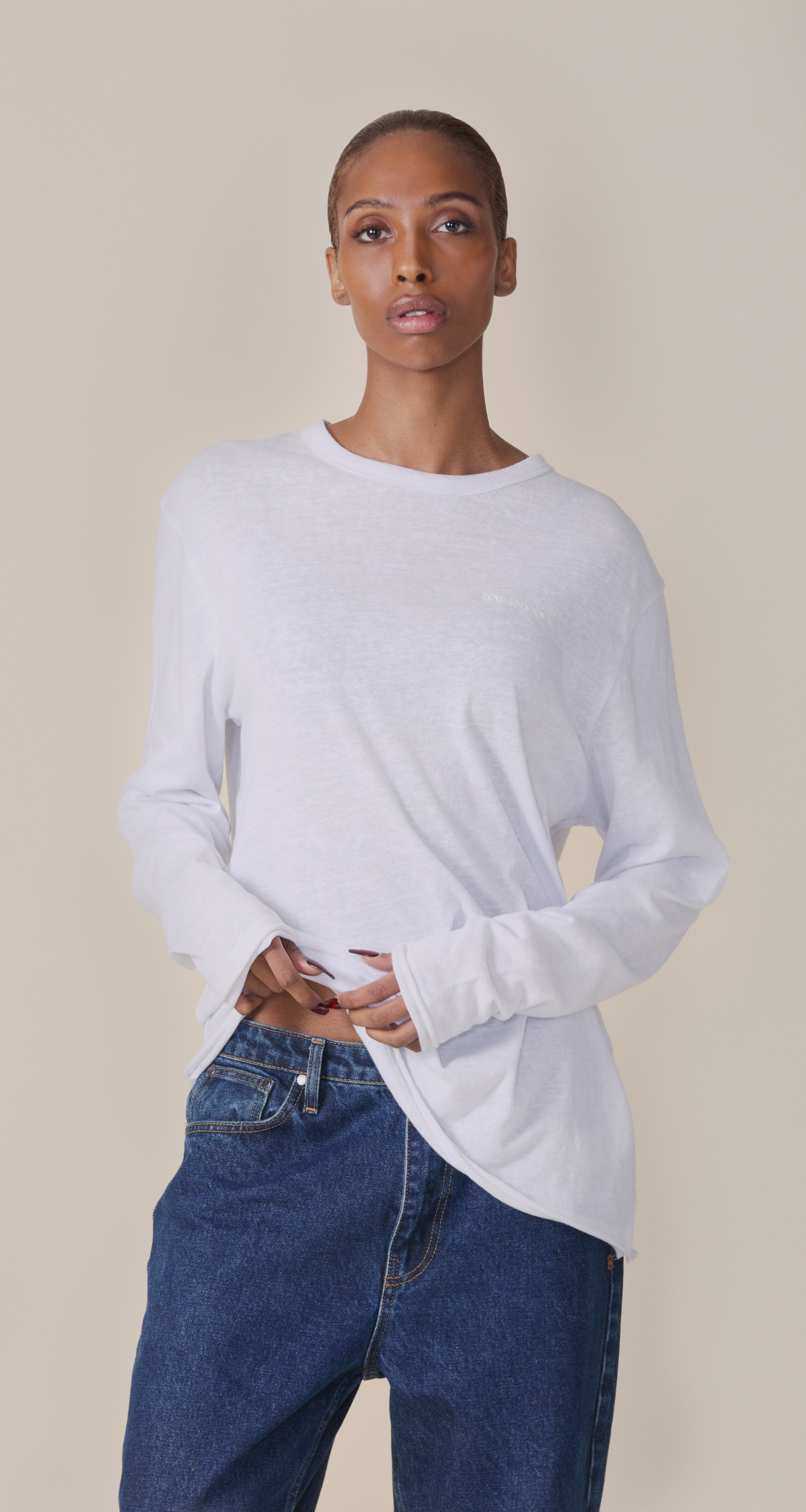 White Slub Longsleeve