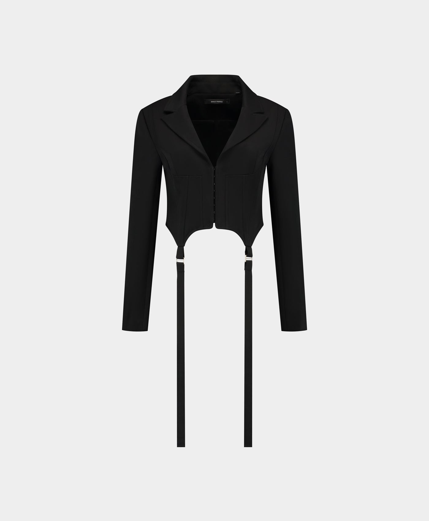 DP - Black Corset Strap Blazer - Packshot - front 