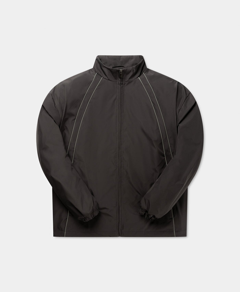 DP - Obsidian Black Taye Logo Relaxed Track Jacket - Packshot - front 