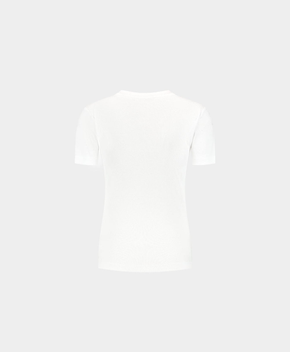 DP - White Unit Rib Fitted T-Shirt - Packshot - rear